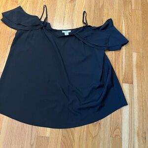 Bar III Black Asymmetrical Relaxed Blouse